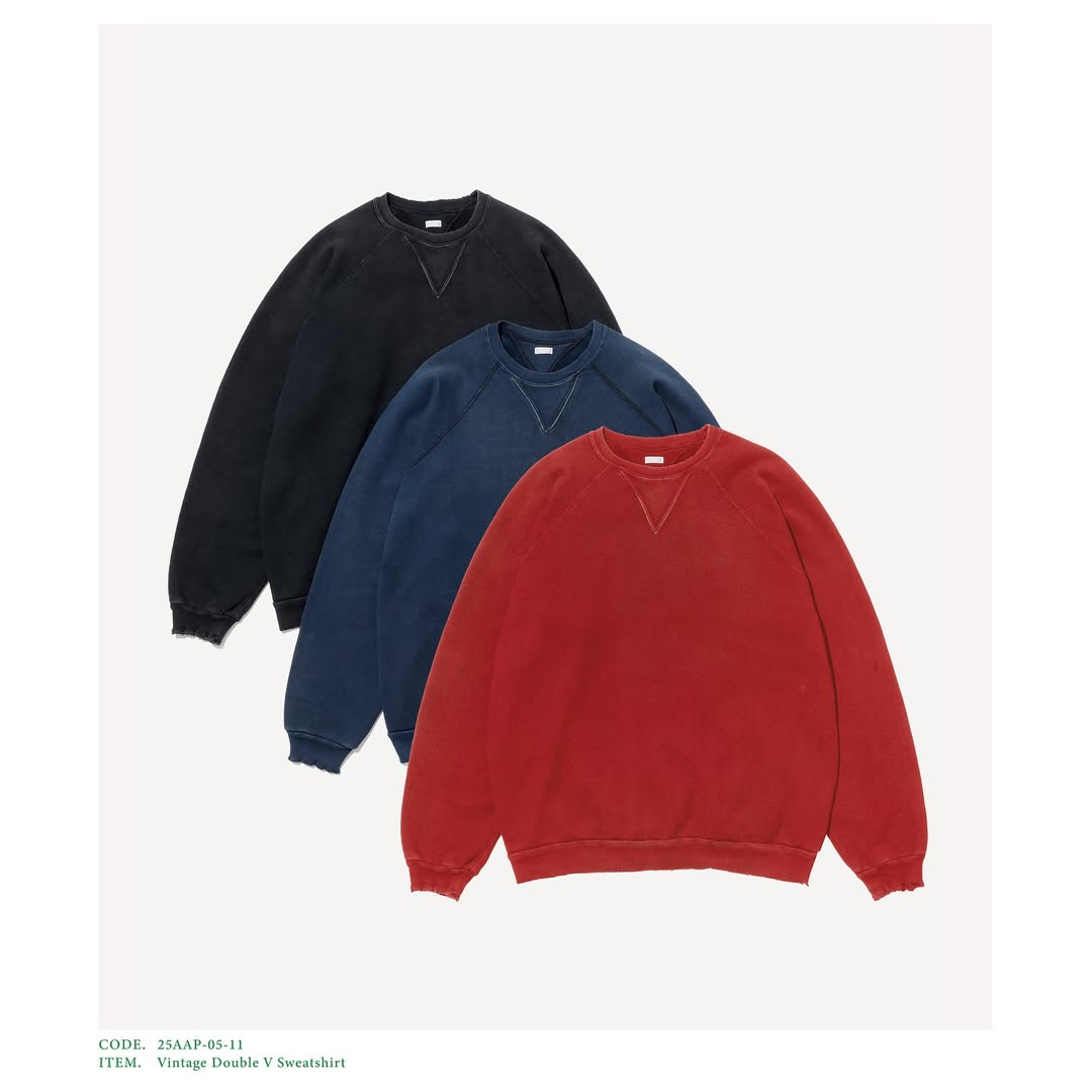 A.PRESSE 25AW Vintage Double V Sweatshirt